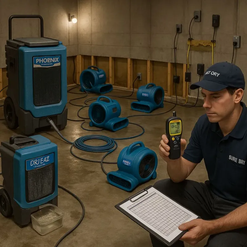 Structural Drying and Dehumidification process in Carencro, LA